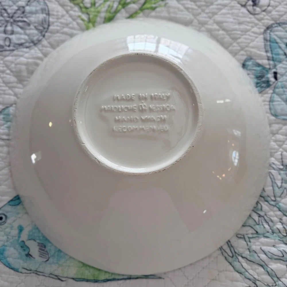 Maioliche Jessica, Italy Embossed Ceramic Fish Large Serving Bowl Coastal 13